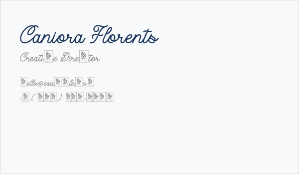 Caniora Florents Business Card