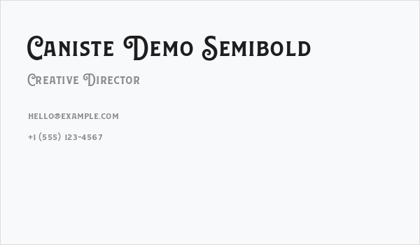 Caniste Demo Semibold Business Card