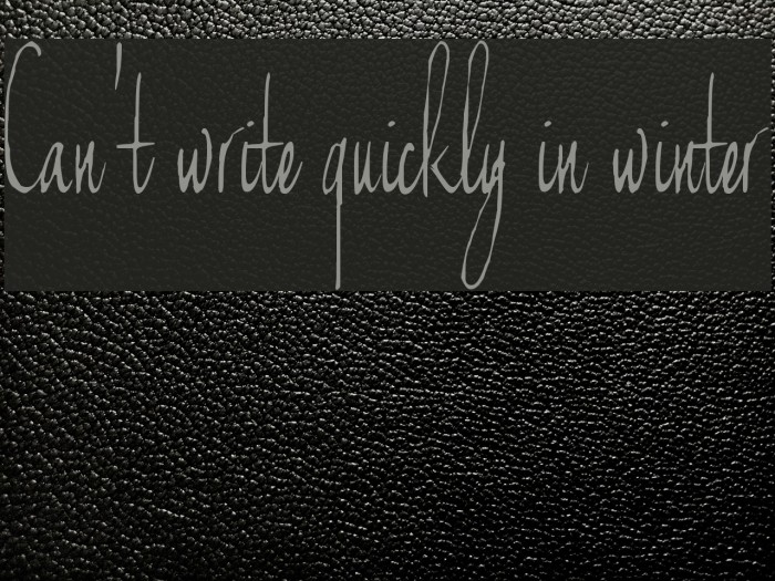 Can't write quickly in winter Font examples
