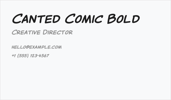 Canted Comic Bold Business Card