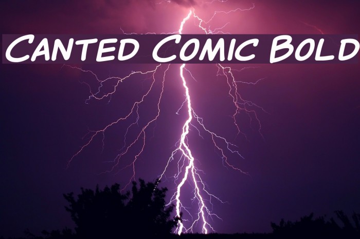 Canted Comic Bold Шрифта examples