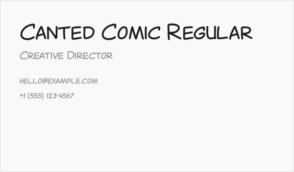 Canted Comic Regular Business Card
