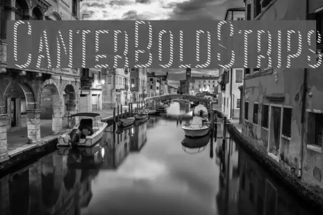 CanterBoldStrips Font examples