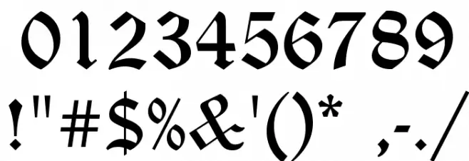 Canterbury Regular Font OTHER CHARS
