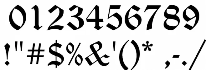 Canterbury Font Alte caractere