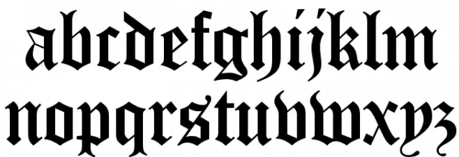 Canterbury फ़ॉन्ट लोअरकेस