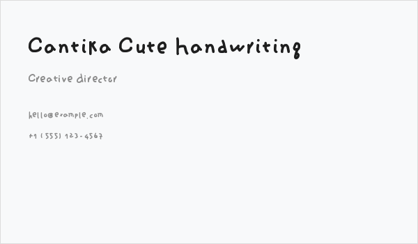 Cantika Cute Handwriting Business Card