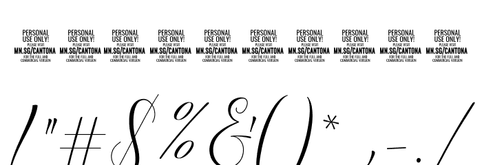CantonaScript Font OTHER CHARS