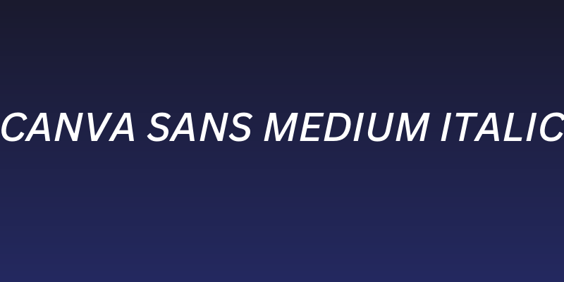 Canva Sans Medium Italic Social Header