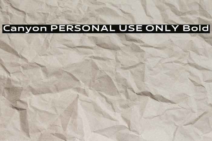 Canyon PERSONAL USE ONLY Bold Example 1