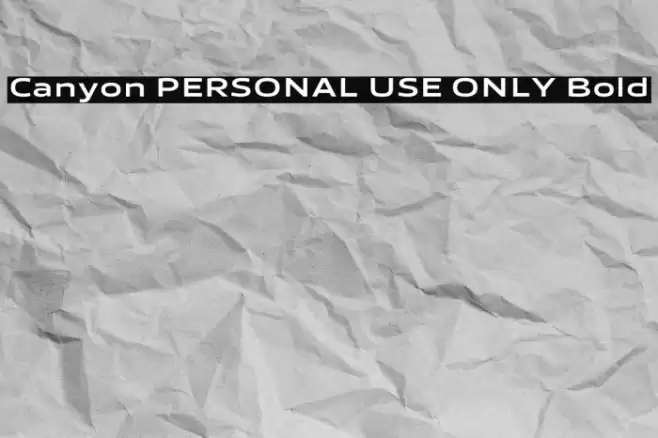 Canyon PERSONAL USE ONLY Bold Font examples