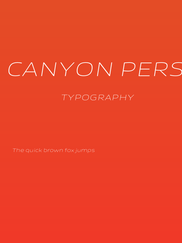 Canyon PERSONAL USE ONLY ExtraLight Italic Poster