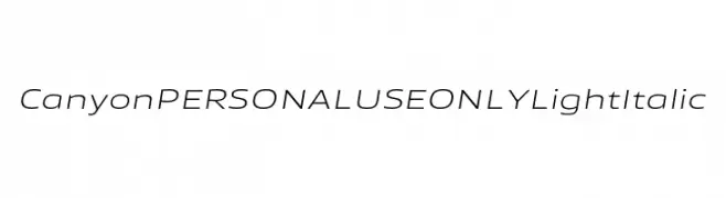 Canyon PERSONAL USE ONLY Light Italic  baixar fontes gratis