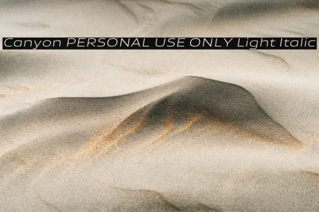 Canyon PERSONAL USE ONLY Light Italic Example 3