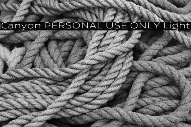 Canyon PERSONAL USE ONLY Light Font examples