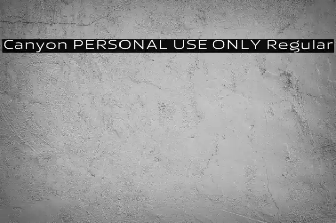 Canyon PERSONAL USE ONLY Regular Font examples