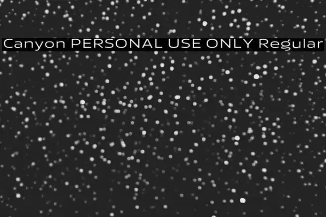 Canyon PERSONAL USE ONLY Regular Font examples