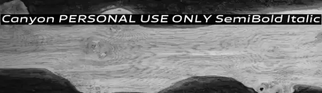 Canyon PERSONAL USE ONLY SemiBold Italic Font examples