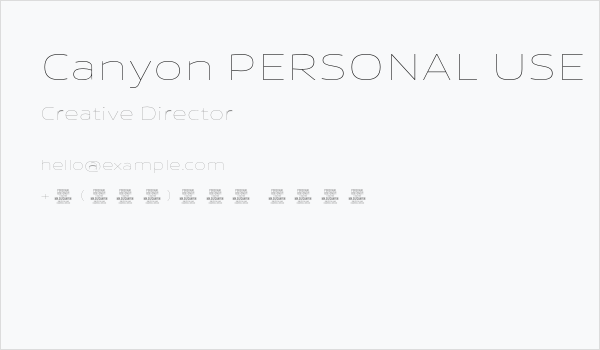 Canyon PERSONAL USE ONLY Thin Business Card