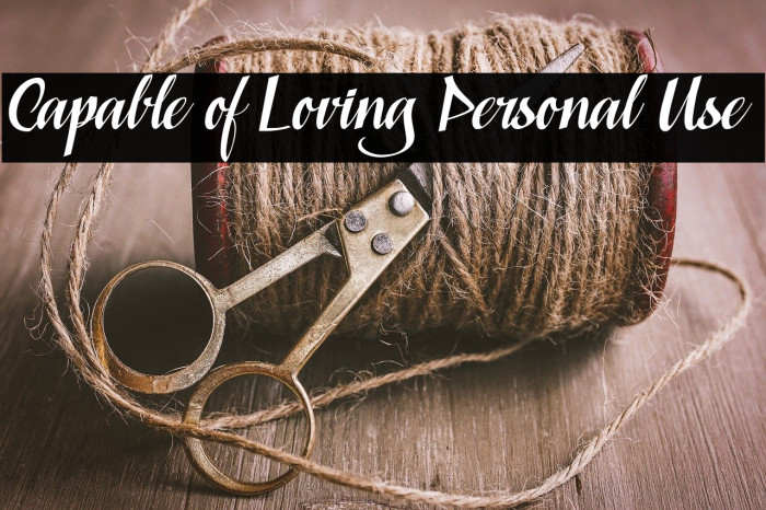 Capable of Loving Personal Use Font examples