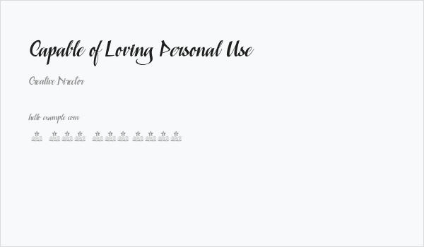 Capable of Loving Personal Use  Business Card