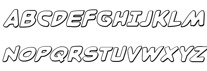 Caped Crusader 3D Italic फ़ॉन्ट अपरकेस