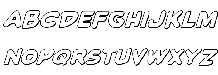 Caped Crusader 3D Italic फ़ॉन्ट लोअरकेस