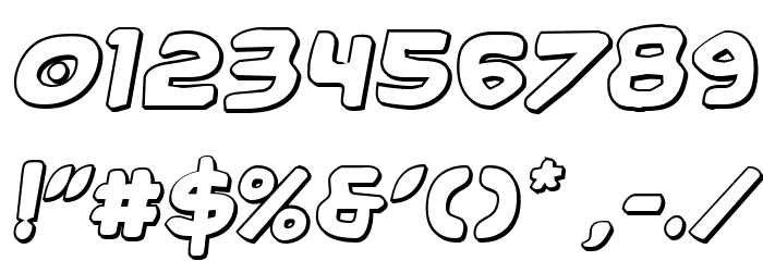 Caped Crusader 3D Semi-Italic フォント その他の文字