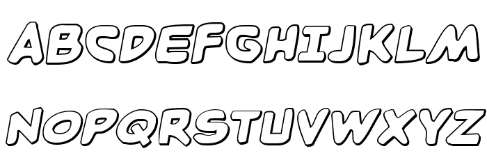 Caped Crusader 3D Semi-Italic フォント 大文字