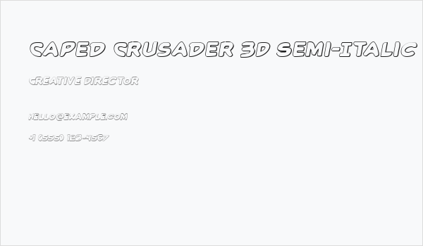 Caped Crusader 3D Semi-Italic Business Card