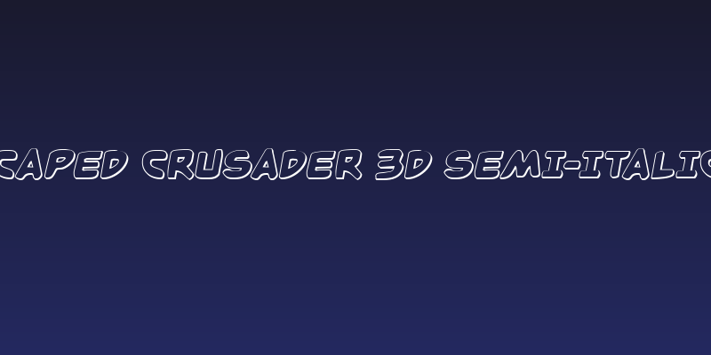 Caped Crusader 3D Semi-Italic Social Header