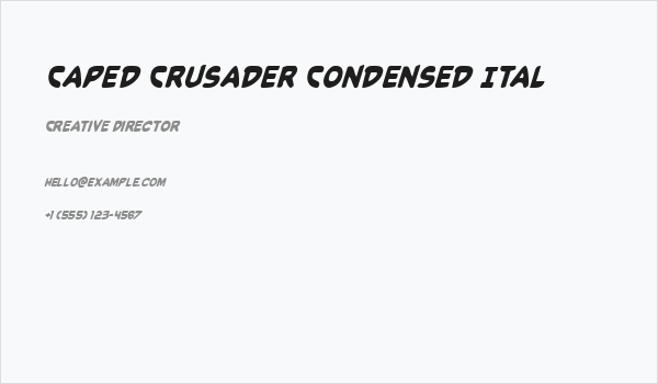 Caped Crusader Condensed Ital Business Card