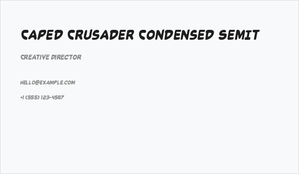 Caped Crusader Condensed SemIt Business Card