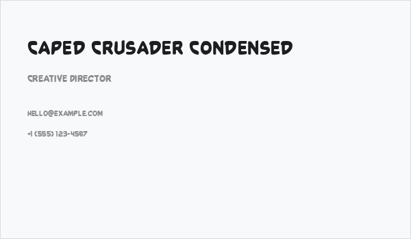 Caped Crusader Condensed Business Card