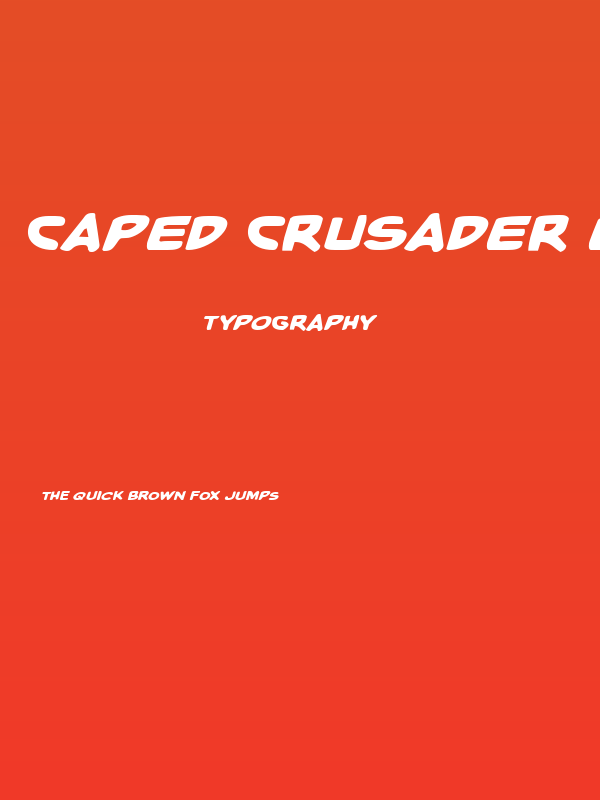 Caped Crusader Expanded Italic Poster