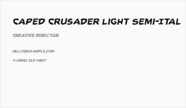 Caped Crusader Light Semi-Ital Business Card