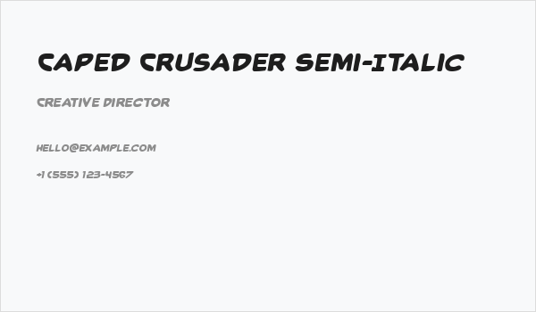 Caped Crusader Semi-Italic Business Card