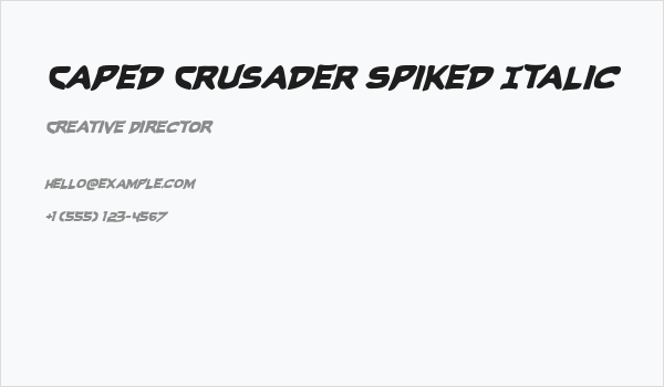 Caped Crusader Spiked Italic Business Card