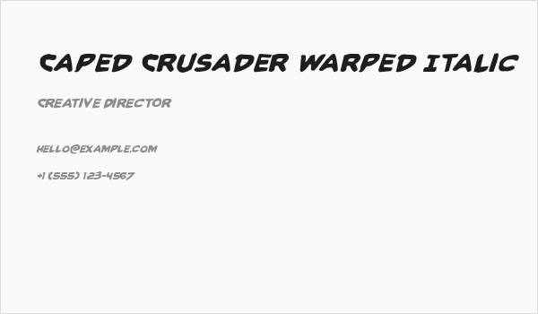 Caped Crusader Warped Italic Business Card