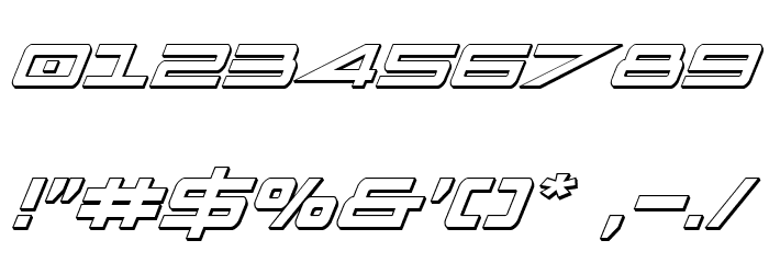 Capella 3D Condensed Italic Font OTHER CHARS