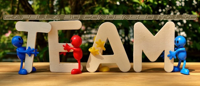 Capella 3D Condensed Italic Font examples