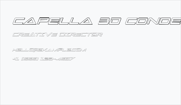 Capella 3D Condensed Italic Business Card