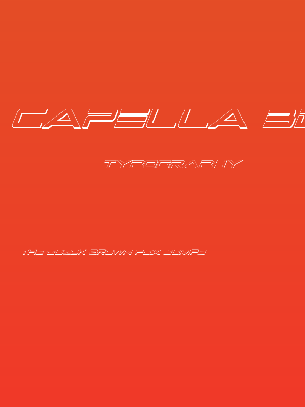 Capella 3D Condensed Italic Poster