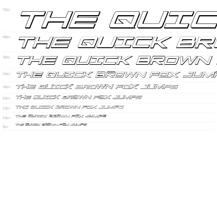 Capella 3D Condensed Italic Waterfall