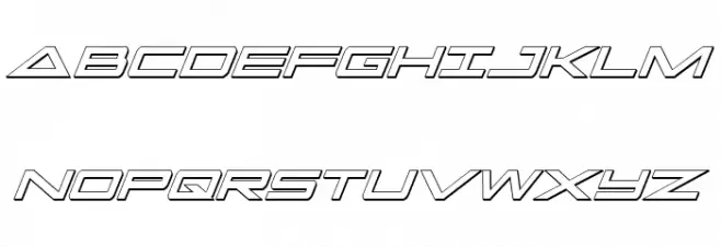 Capella 3D Condensed Italic Font Litere mici