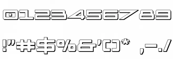 Capella 3D Condensed Font OTHER CHARS