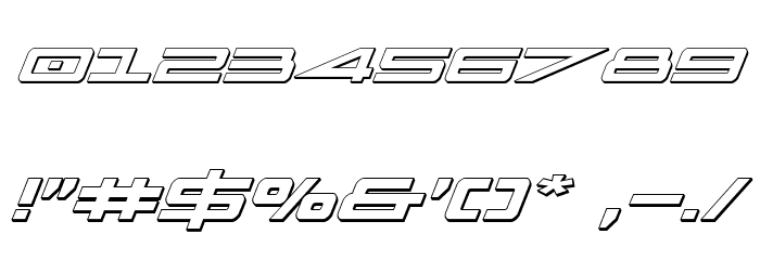 Capella 3D Italic Font OTHER CHARS
