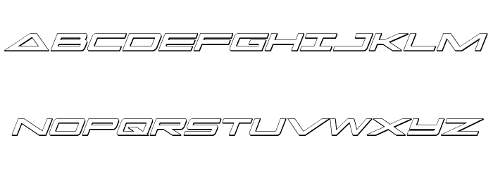 Capella 3D Italic Font LOWERCASE