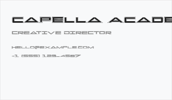 Capella Academy Regular Business Card