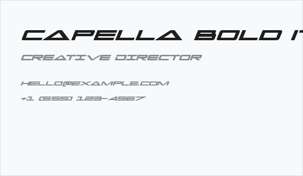 Capella Bold Italic Business Card